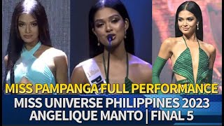 Miss Pampanga Angelique Manto Full Performance  Miss Universe Philippines 2023 Coronation Night [upl. by Neelsaj848]