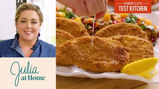 How to Make Crispy PanFried Pork Chops  Julia at Home [upl. by Mariann176]