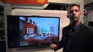 John Deutsch of OmniMount demonstrates the Play40 interactive flat panel mount [upl. by Aicertap]