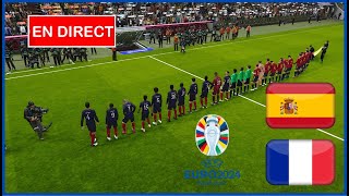 France vs Espagne en direct demi finale Coupe dEurope Euro Simulation football Gameplay PC [upl. by Niarb]