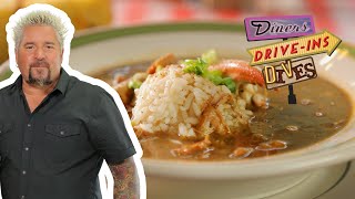 Guy Eats Legit Gumbo  Fried Pork Chops in San Antonio  Diners DriveIns and Dives  Food Network [upl. by Cirda310]