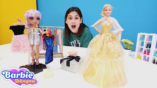 Ayşe ve Ümit ile Barbie oyunları Barbie için şahane bir elbise seçtik Barbie videoları [upl. by Margherita]