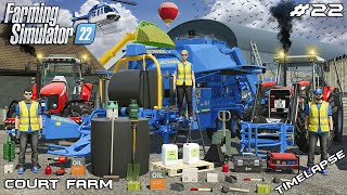 BALING WHOLECROP SILAGE W GÖWEIL STATIONARY BALER  Court Farm  Farming Simulator 22  Episode 22 [upl. by Squires348]