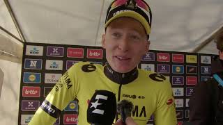 Matteo Jorgenson  Interview at the finish  Dwars door Vlaanderen 2024 [upl. by Nosnorb766]