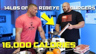 COOKING 14LBS 16000 CALORIES OF RIBEYE BURGERS  TERRY HOLLANDS  BRIAN SHAW [upl. by Schuh297]