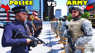 Franklins POLICE vs The ARMY Biggest Battle In GTA 5  SHINCHAN and CHOP [upl. by Airda]