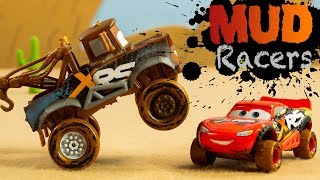 Disney Cars XRS Xtreme Racing Series Mud Racers suspensions McQueen Toys STOP MOTION Animation [upl. by Kasper]