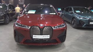 BMW iX xDrive40 Aventurin Red III 2021 Exterior Walkaround [upl. by Ysnap]