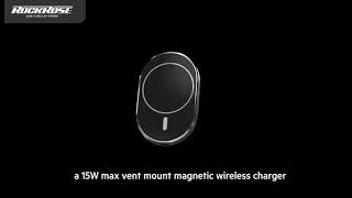 Rockrose  Magdrive  15W Max MagSafe Compatible Car Wireless Charger [upl. by Mihe]