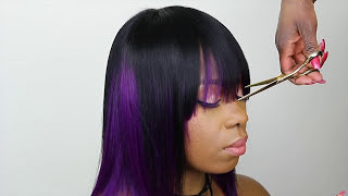 🪡Detailed🪡FULL HEAD WEAVE WITH BANGS FRINGE NO LEAVE OUT 2 METHODS Timeless🕰️ [upl. by Ecnarretal]