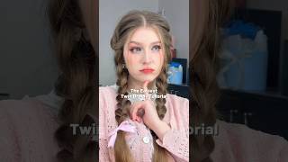 The easiest twin braids tutorial 💓 hairstyletutorial braids frenchbraids [upl. by Cornie]