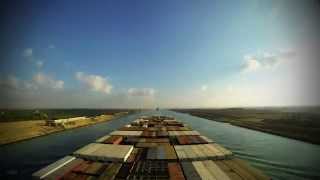 Timelapse 180x60x transiting The New Suez Canal 4K  UHD [upl. by Joed]