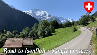 Switzerland Road to Isenfluh  Jungfrau view short [upl. by Lancelot733]