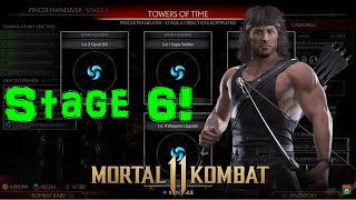 Mortal Kombat 11 Rambo Stage 6 Tower rewards Jinsei Essence Augments [upl. by Anaigroeg]