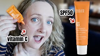 PAULAS CHOICE VITAMIN C SPF50 SUNSCREEN REVIEW amp WEAR TEST [upl. by Geof]