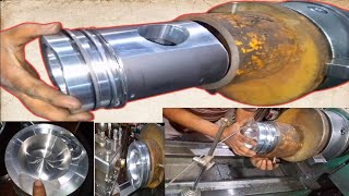 How to turn piston piston valve Pocket Turning  Engine parts [upl. by Eneles267]