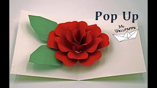 Pop Up Karte Rose 🌹 basteln mit Papier  Muttertagsgeschenke basteln DIY [upl. by Nilyak916]