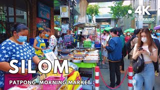 4K UHD Walking around The Patpong Morning Market in Silom Area Bangkok [upl. by Victorie516]