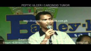 GREEN BARLEY TESTIMONY PEPTIC ULCER AND CARCINOID TUMOR [upl. by Ialohcin]