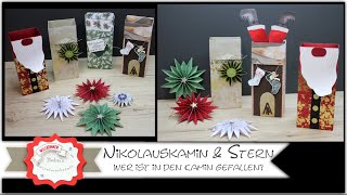 Nikolauskamin basteln  Nikolaus Verpackung  Geschenke verpacken  Stern basteln Deko StampinUp [upl. by Kirstyn802]