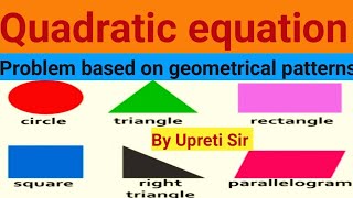 Quadratic equations problem based on geometrical patterns [upl. by Nojid]