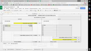 bilancio di una associazione con il foglio di calcolo di Google Drive  2 [upl. by Derfiniw228]
