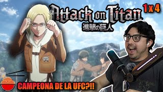 ¡ES EL MOMENTO DE LA VERDAD  Reaccionando por primera vez a AOT en español  1x4 [upl. by Bussy]