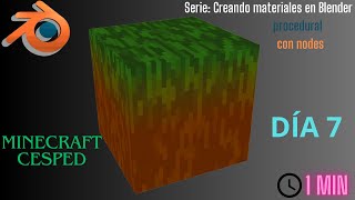 Cómo crear textura de césped de Minecraft en Blender  100 procedural con nodos en 1 minuto [upl. by Lyrrehs]