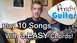 Play TEN songs with three EASY chords G A and D Beginners guitar lesson [upl. by Elleahcim349]