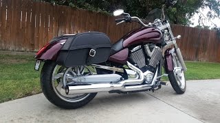 2008 Victory Vegas Low Motorcycle Saddlebags Review  vikingbagscom [upl. by Darce]