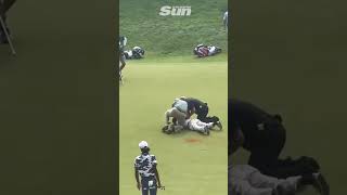 Climate protesters tackled to the floor as security swarms all over golf 18th hole [upl. by Aba993]