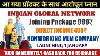 New Autopool Plan 2021  Indian Global Network  New Mlm Plan Launch  New Product Base Mlm Company [upl. by Ilana]