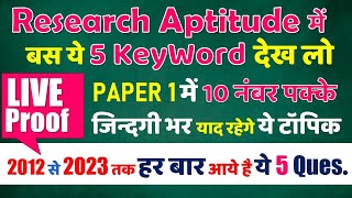 2023 Research Aptitude Ugc Net In Hindi Ugc Net Paper 1 Most Repeated Questions 20122023 1 [upl. by Phene]