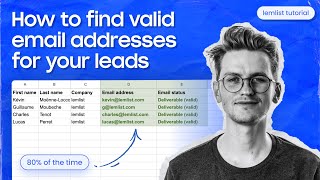 How to find valid email addresses for your leads lemlist tutorial [upl. by Bradeord]