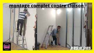 comment poser une contre cloison placo rail montant r48 m48 montage simple [upl. by Harden22]