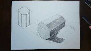 Outline and Graphite Shading  Octagonal Prism  CA06CA074 [upl. by Ilka386]