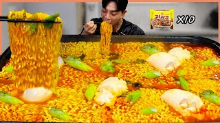 간단하게 순두부 진짬뽕 10봉지 라면 먹방 Eat 10 Spicy Jjambbong Ramen MUKBANG [upl. by Page286]