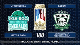 Junior MPBL Season 2  Muntinlupa JKLV RGG Emeralds VS Bauan Cafe Uno  18U [upl. by Zebulen354]