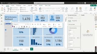 Tutorial Membuat Dashboard di Power BI HR Performance Dashboard  Part 4 powerbi dashboard [upl. by Vallonia]