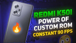 Redmi k50i power of custom rom  constant fps full review [upl. by Marra26]