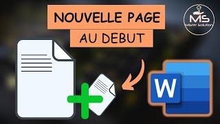 Ajouter une nouvelle page vierge au début dun document de WORD [upl. by Eusebio]