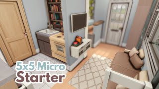 Building a 5x5 Tiny Starter in The Sims 4 🪴✨ [upl. by Laamak]