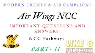 Air Wing NCC  Special Subject  Important MCQ ABC Certificates NCCPathways [upl. by Tut420]