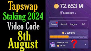 Staking 2024 Code Tapswap  How To earn Big With Cryptocurrency and Validation  Tapswap Code Today [upl. by Llehsad92]