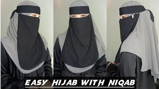 Easy Hijab With Niqab Tutorial  Easy Hijab Style With Niqab  Ismi Nazish [upl. by Melc]