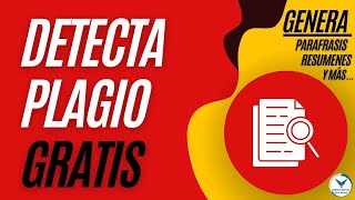 DETECTAR PLAGIO GRATIS  crea paráfrasis  resumen  ensayo [upl. by Leesen]