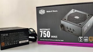 CoolerMaster Masterwatt 750 80 Plus Bronze  Unboxing amp Review  Best Budget Semi Modular PSU [upl. by Niveg287]