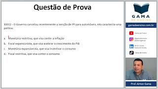 QUESTÃO 30012  POLÍTICA FISCAL CPA20 CEA AI ANCORD [upl. by Arehc34]