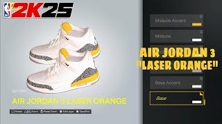 HOW TO MAKE Air Jordan 3 “Laser Orange” in NBA2k25 Shoe Creator [upl. by Paloma]