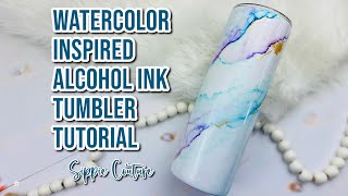 Watercolor inspired Marble Alcohol Ink Tumbler [upl. by Hunley139]